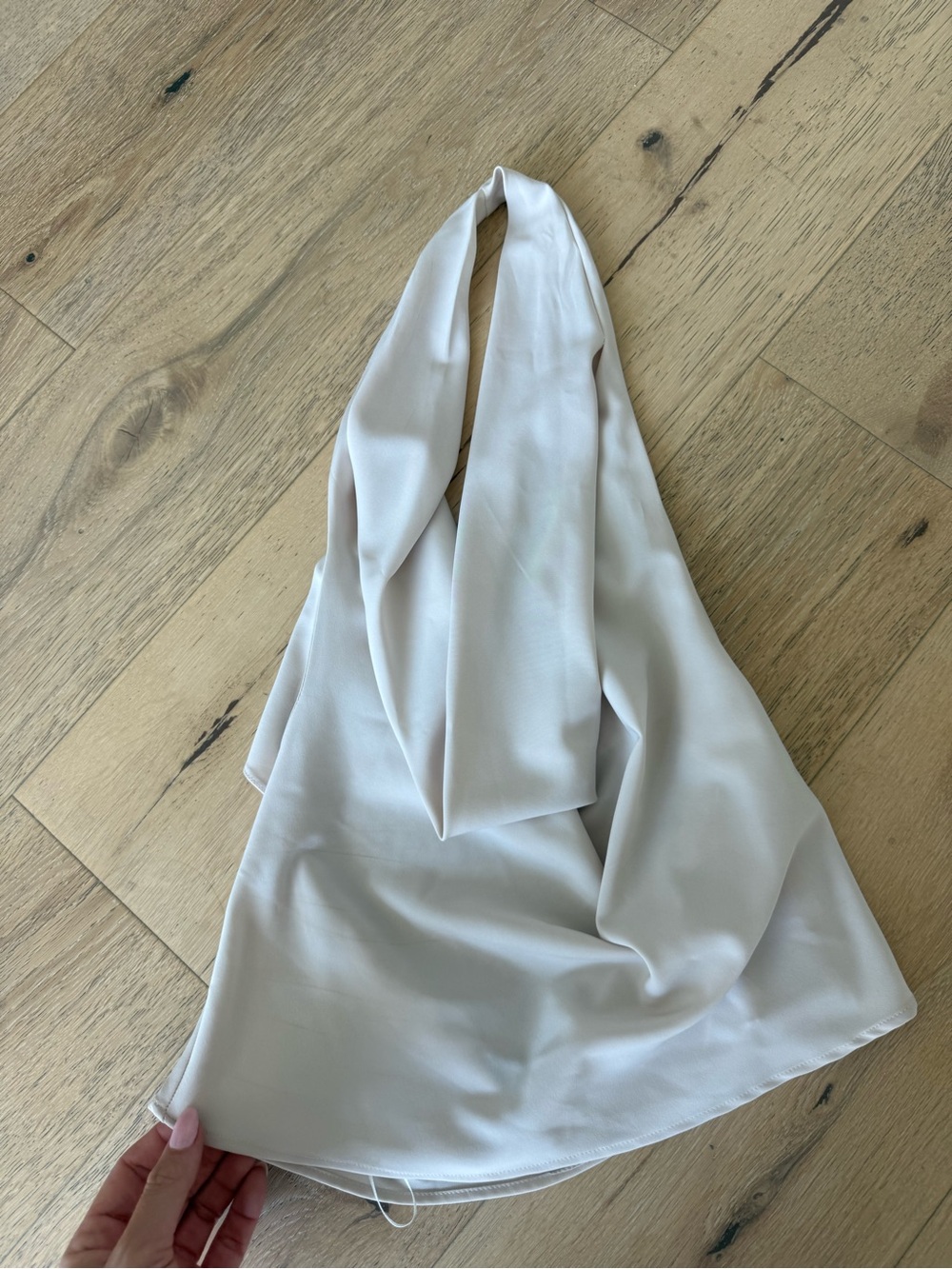 Zara Ivory Satin Halter Top